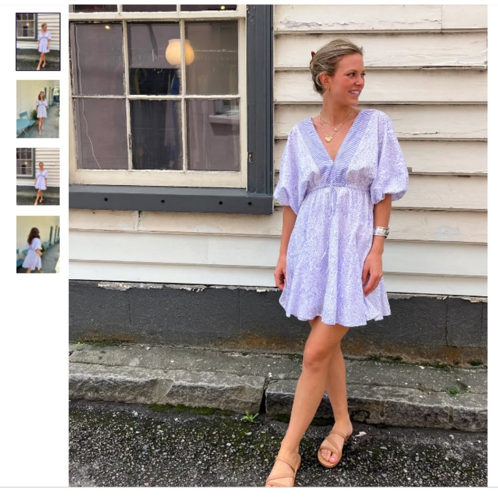 MADISON MATTHEWS CHRYSULA MINI DRESS LILAC FILIGREE